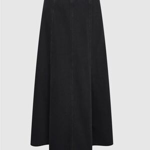 Black A-Line Maxi Skirt for Work